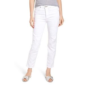 MCGUIRE KAIA DISTRESSED WHITE JEANS SZ 31